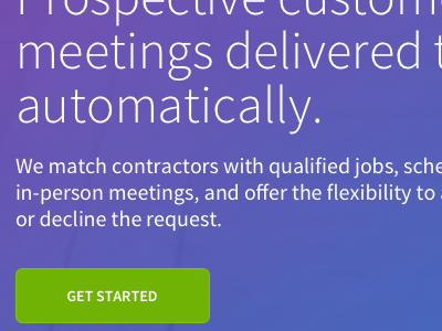 Contractor Landing Page for Marketplace