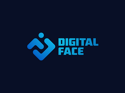Digital Face bold logo branding digital face face logo logo logo design logo grid media monogram symbol