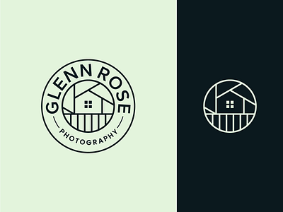 Glenn Rose clean logo emblem graphic design house logo logo design modern logo monoline logo negative space logo photography logo shutter