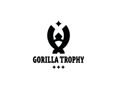 Gorilla Trophy animal logo champion cup double meaning golden ratio gorilla logo logo design negative space strong trophy victory win
