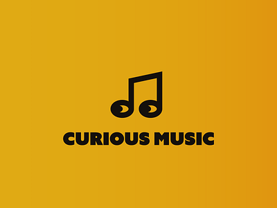 Curious Music clever logo creative curious dual meaning logo eyes look minimalism music music logo music note quirky simple