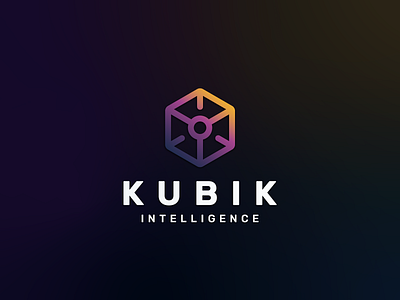 KUBIK 3d artificial intelligence cube data eye logo mark minimalism science sun symbol tech