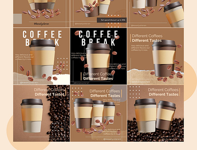 Coffe Shop advertise coffe cup design social media