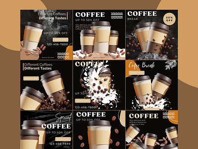 Coeffe canfa template feed instagram coffee design graphic design social media