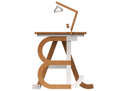 Persona Type Desk 3d a b customizable design desk lamp lettering modular office type