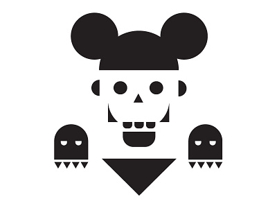 Mickey Mouse bad dark ghost halloween horror jaw mickey mouse scary simple skelet skeleton solid vector