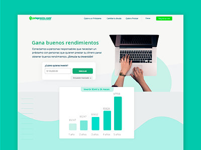 Landing page invest desktop landing page ui ux