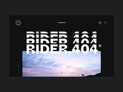 Rider.404 Project black white brand eshop flat fun graphic design logo minimal ui ux web wip