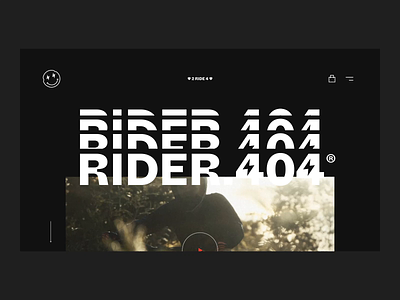 Rider.404 Project animation black white branding concept maximal minimal motion design mtb typogaphy ui ui design ux video visual identity webdesign website