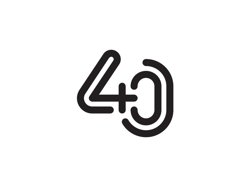 40 brand birthday number logotype visual branding identity