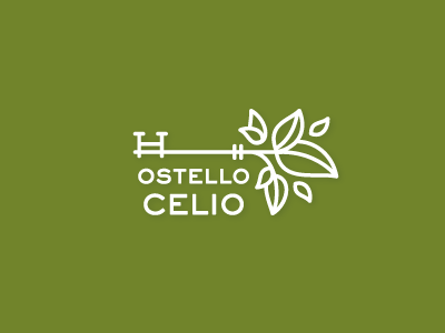 Ostello Celio branding hotel identity key logo tree