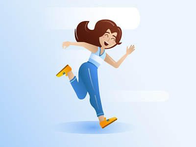 Run! character girl human illustration run runner sport vector