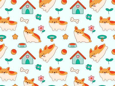 Vector seamless pattern DOG