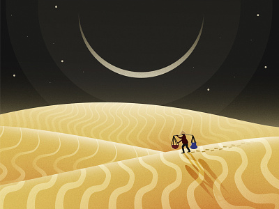 on another planet.. anoter cosmos desert dune flat galaxy illustration landscape planet stars vector