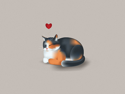 Lovely cat animals cat character illustration love pets vector