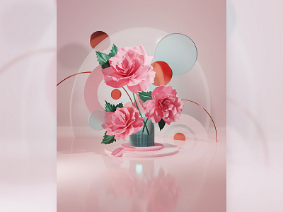 Something about spring 3d abstract blender bouquet branding design flowers graphic design illustration logo spring