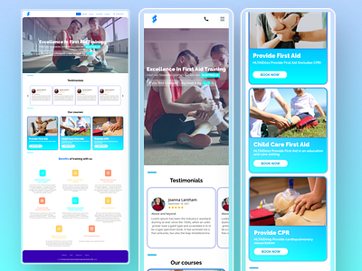 First Aid Training Website admin dashboard figma figma ui design landing page ui design ui ux design website design