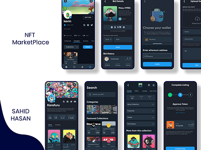 NFT MARKET PLACE APP design figma ui design landing page ui design ui ux design website design