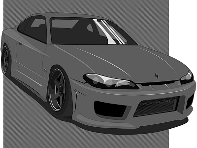 Silvia Illustration car car art car illustration drift illustration nissan s15 silvia sketchapp
