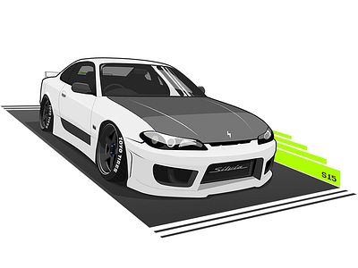 S15 car car art car illustration drift illustration nissan s15 silvia sketchapp