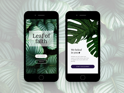 Practice brief: UX and UI design challenge/ plant care app