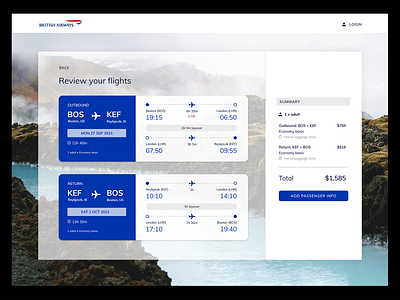 Practice brief: UX and UI design challenge/ airline booking page