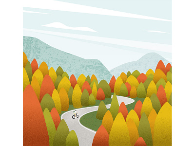 Riding in the forest forest illustration landscape mountain nature