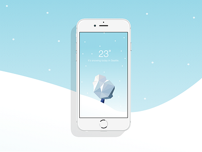 Weather UI app daily ui low poly mobile seattle snow tree ui weather