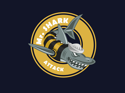 Mr Shark Attack Logo Concept 3d animation app branding design graphic design icon illustration logo motion graphics typography ui ux vector