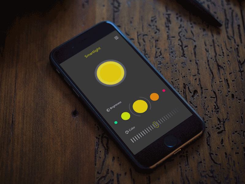 A interface animation of lamp controller