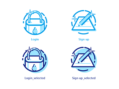 icons of login&Sign up icon illustration