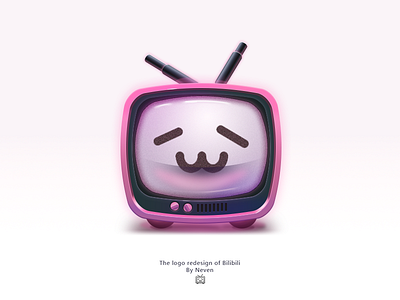 The redesign of Bilibili television logo icon logo skeuomorphism ui