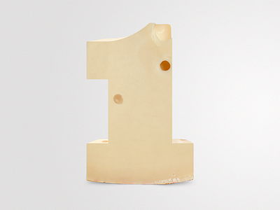 Cheesy One cheese numeral one typography