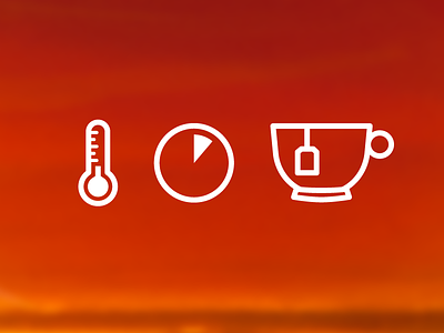 Tea icons brewing icons tea temperature thermometer time