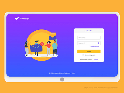 Login page design for a Bulk Messaging SaaS product