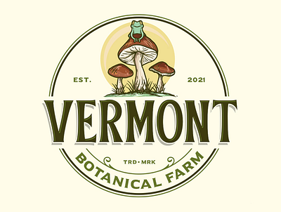 VERMONT BOTANICAL FARM design illustration logo