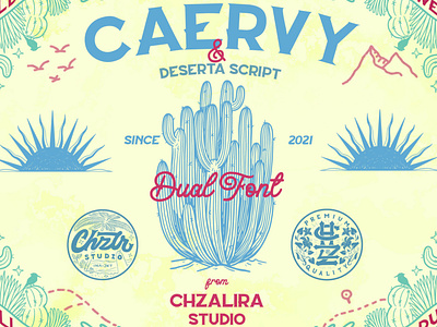 Caervy and Deserta font duo