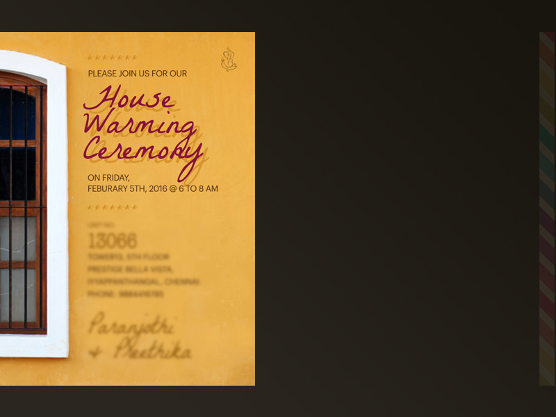 My House Warming Card by Paranjothi on Dribbble