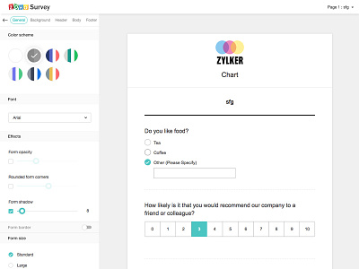 Zoho Survey - Theme Builder