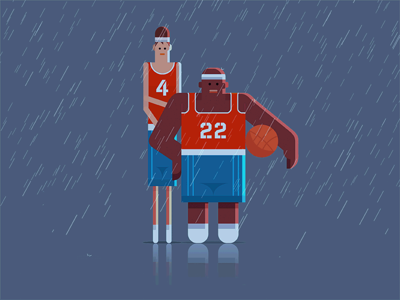 Come get the ball! animation basketball gif illustration rain street vector