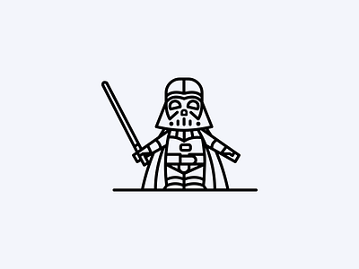 Darth Vader character design dart vader film icon illustration line movie simple star wars