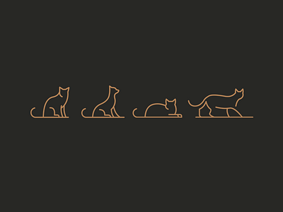 Cat Poses animal cat icon linaart line