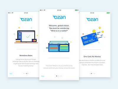 App Walkthrough app design ozan card ozan.com paymentwallet ui walkthrough