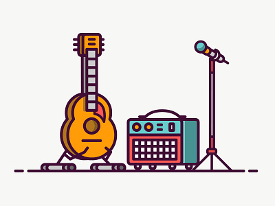 Music Equipment Icon amphi guitar icon microphonei line music