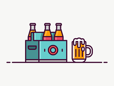 Beer Icon beer colour icon illustration line line icon
