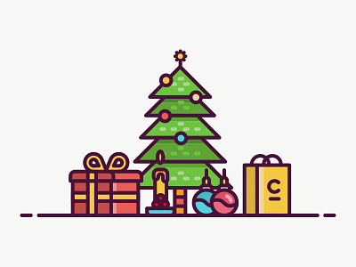 Christmas Icon christmas icon new year shoping tree