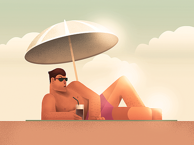 Beach character design colour drawing illustration istanbul line icon man porject style