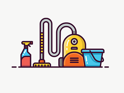 Cleaning Icon cleaning flat icon illustration vacuum cleaner vector