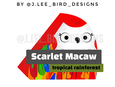 J.Lee's Circle-Squared Scarlet Macaw Cartoon amazing aviary bird blue circle color pop cute digital feathers fun geometric green macaw rainforest red scarlet squared triangle tropical yellow