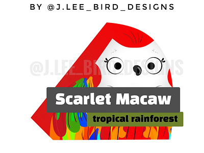 J.Lee's Circle-Squared Scarlet Macaw Cartoon